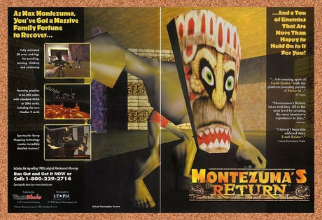 Montezumas Return PC Original 2000 Ad Authentic Funny Retro Video Game Promo