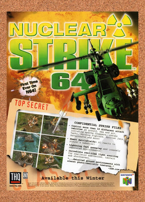 1999 Nuclear Strike 64 N64 Original Advertisement / Retro Promo v1
