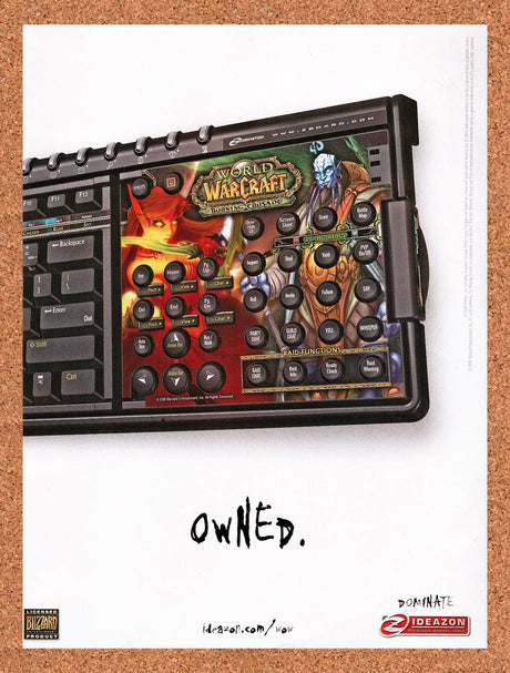 2007 WOW Burning Crusade Ideazon Keyboard Original Ad / Retro Wall Art v7