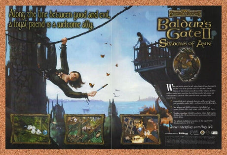 Baldur's Gate II Shadows Of Amn PC Original 2002 Ad Authentic RPG Game Promo v1