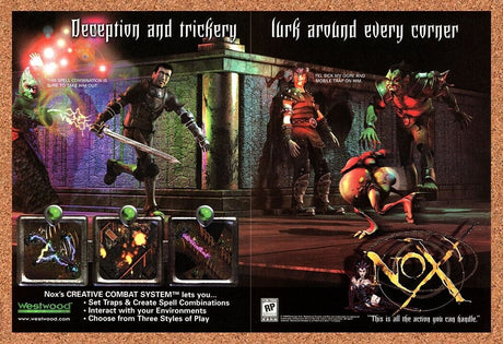 Nox PC Original 2002 Ad Print Authentic Westwood RPG Video Game Promo