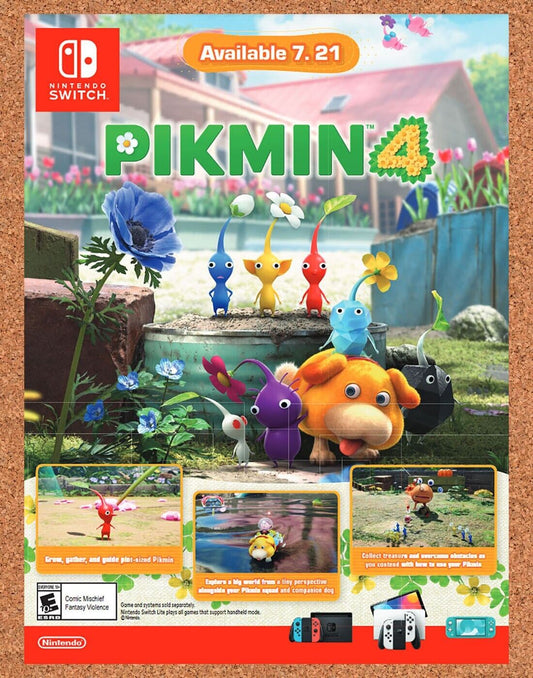 Pikmin 4 Switch Original 2022 Ad - Video Game Art Promo