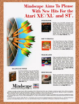 1987 Mindscape Atari XL Games Original Advertisement / Retro Wall Art v2