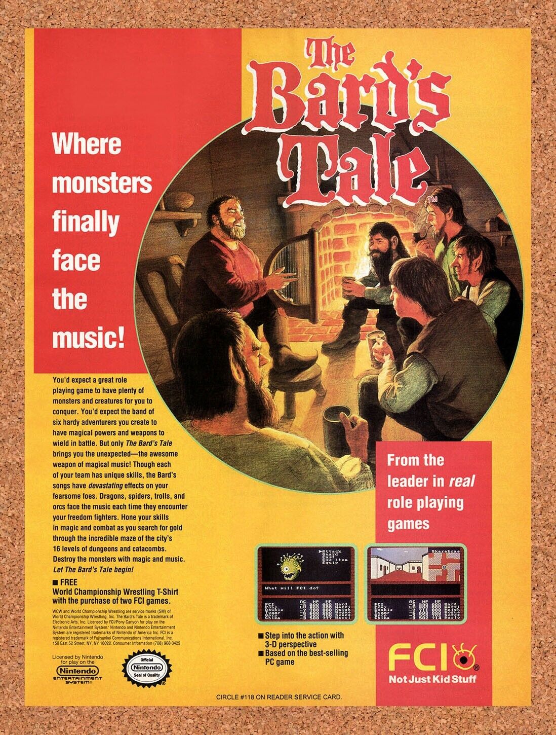 1992 Bards Tale NES Original Advertisement / Retro Wall Art v5