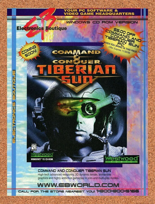 Command And Conquer Tiberian Sun PC Original 1998 Ad EB Games Promo