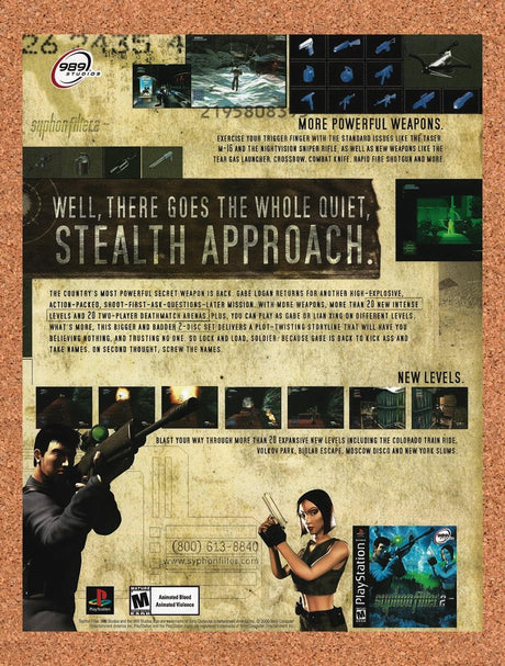 2000 Syphon Filter 2 PS1 Original Advertisement / Retro Promo v1