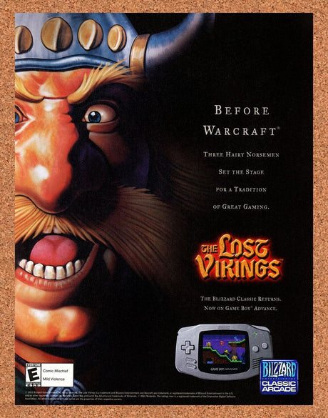 Lost Vikings GBA Original 2003 Ad Authentic Blizzard Nintendo Video Game Promo