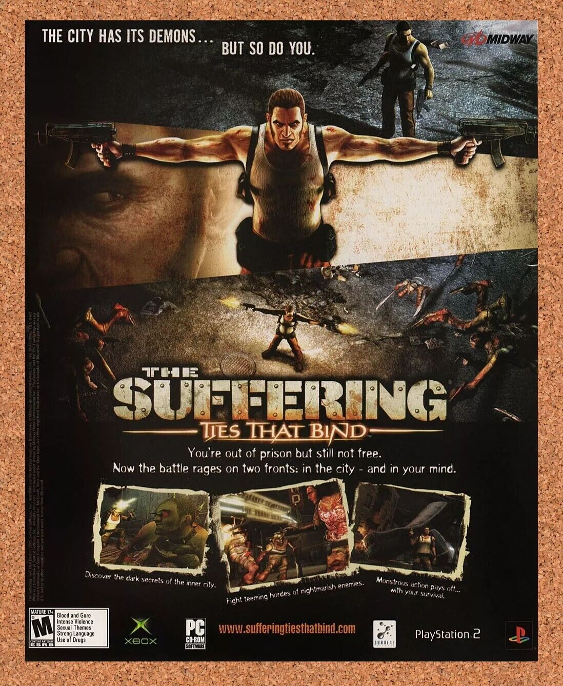 The Suffering Xbox Original 2006 Ad Authentic Survival Horror Video Game Promo