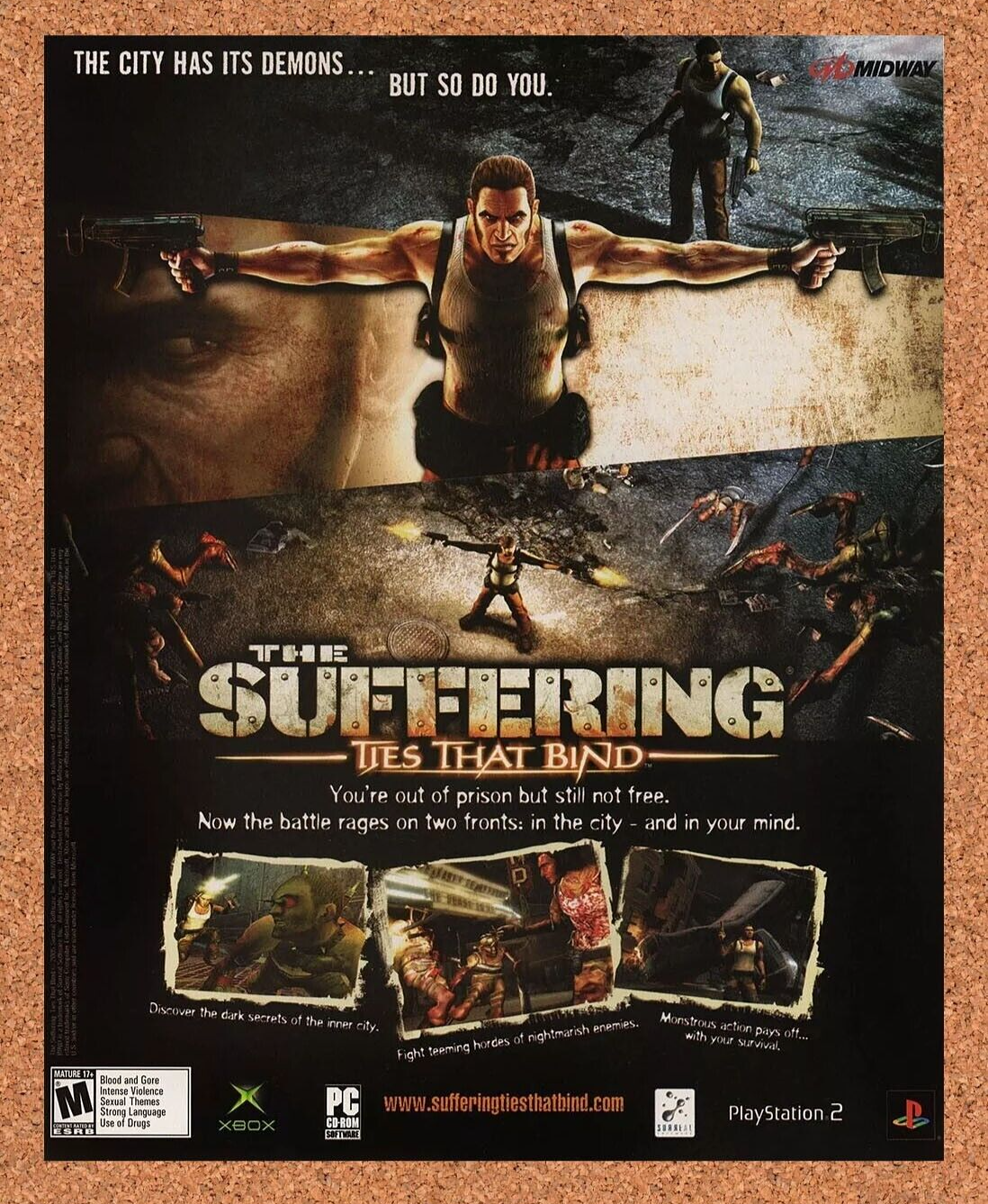 The Suffering Xbox Original 2005 Ad Authentic Survival Horror Video Game Promo