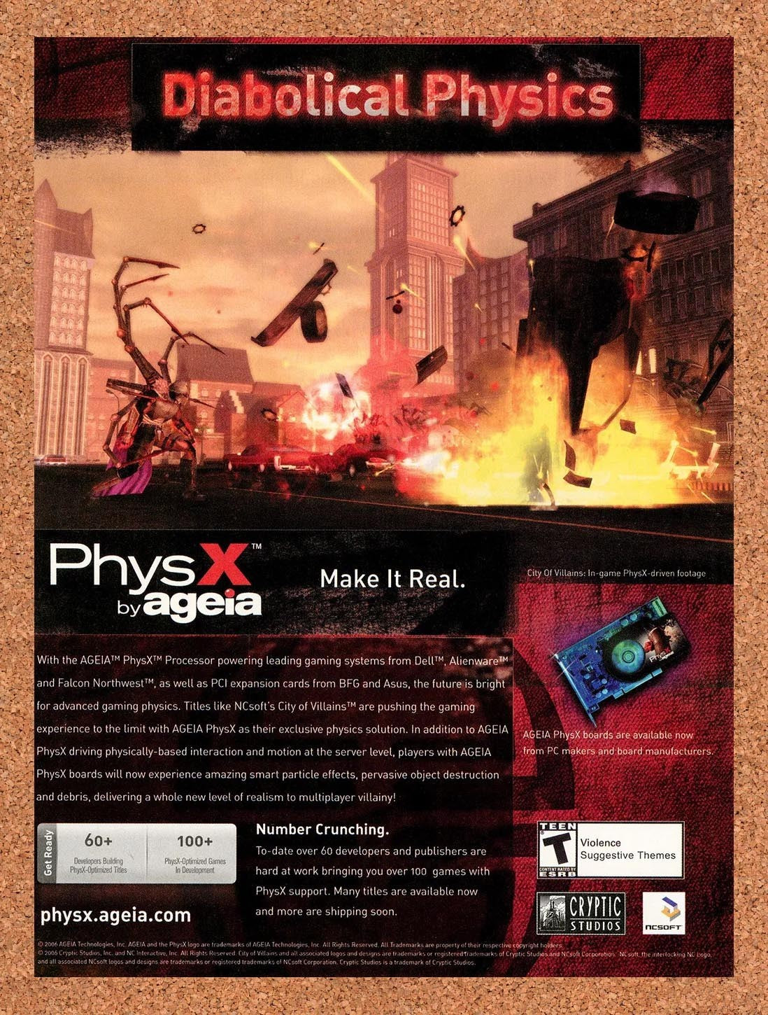 2006 City Of Villains Ageia PhysX Processor Original Advertisement / Promo v2