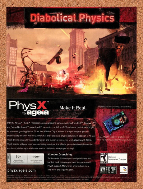 2006 City Of Villains Ageia PhysX Processor Original Advertisement / Promo v2