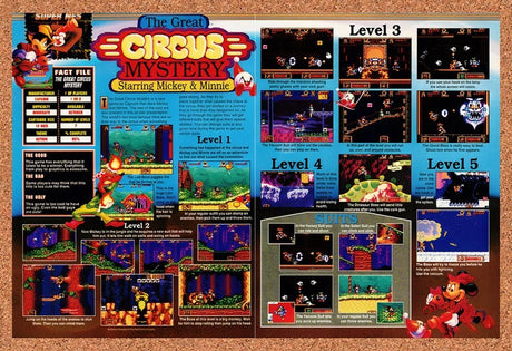 1994 Great Circus Mystery Starring Mickey & Minnie SNES Original Ad / Promo vr1