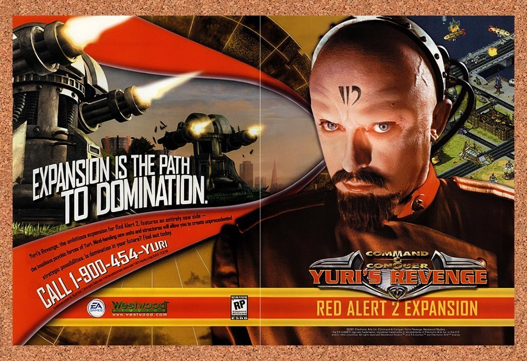 2001 Red Alert 2 Yuris Revenge PC Original Advertisement / Retro Promo v2