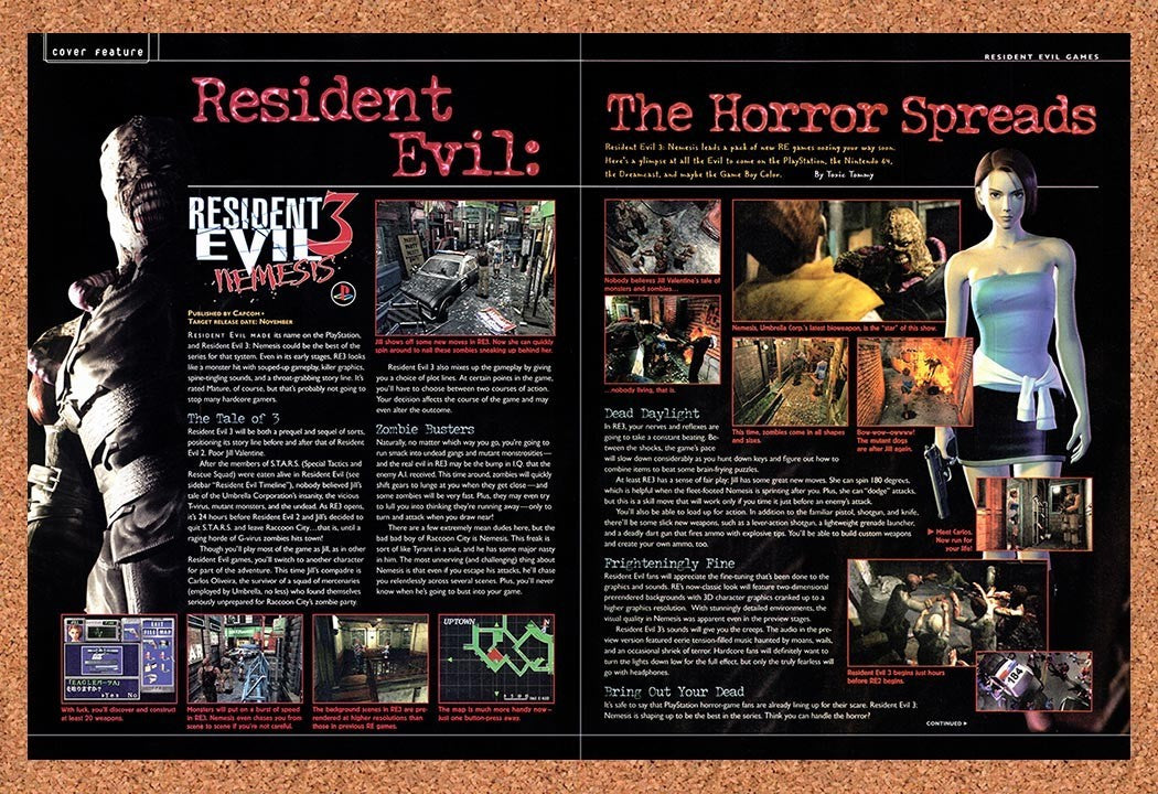 1999 Resident Evil 3 Nemesis PS1 Original Advertisement / Retro Promo vr4