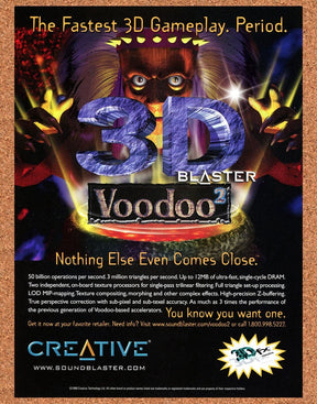 VooDoo 2 Original 2007 Ad Authentic PC Gaming Graphics Sound Retro Tech Promo