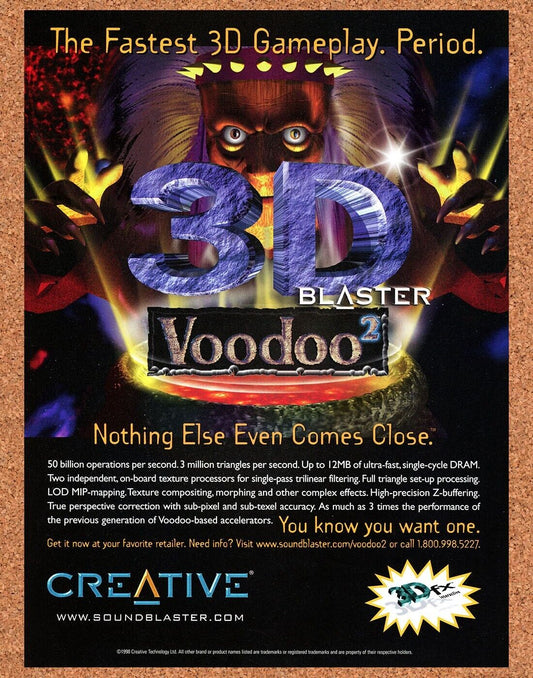 VooDoo 2 Original 2006 Ad Authentic PC Gaming Graphics Sound Retro Tech Promo