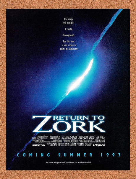 1993 Return To Zork PC Original Advertisement / Retro Promo v2