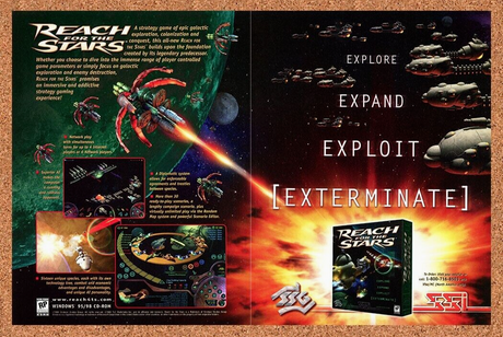 Reach for The Stars PC Original 1999 Print Ad Authentic SSI Video Game Art Promo