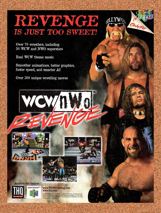 1997 WCW NWO Revenge N64 Original Advertisement / Retro Wall Art v1