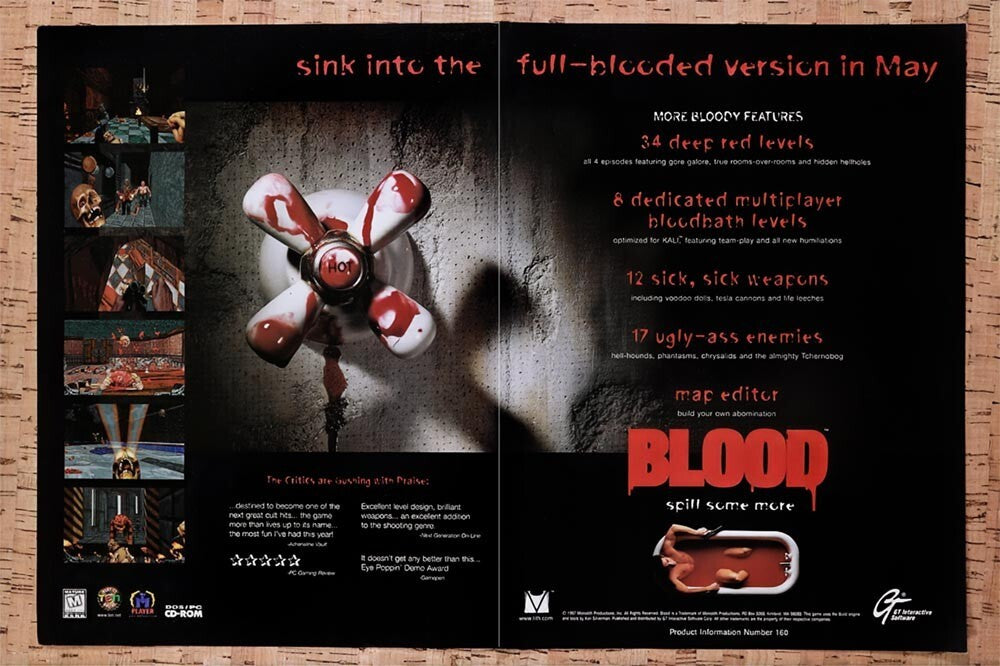 1997 Blood PC Original Advertisement / Retro Wall Art v1