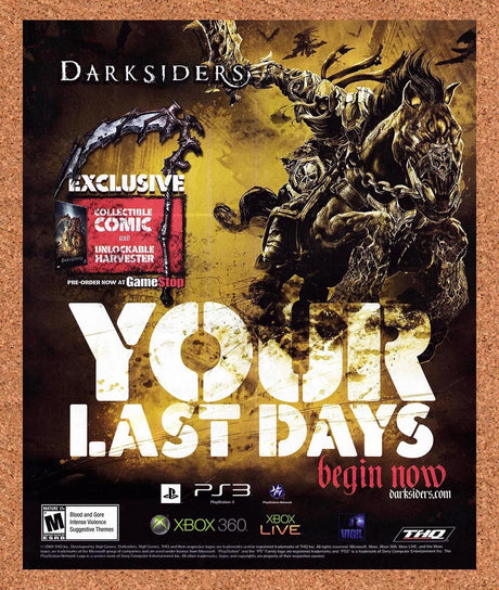 2009 Darksiders Pre-Order At GameStop Original Advertisement / Retro Promo v1
