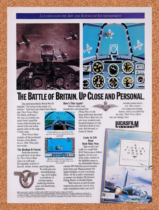 1989 Their Finest Hour The Battle Of Britain Tandy Original Ad / Wall Art v1