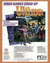 Ultima Exodus NES Original 1990 Vintage Ad - Video Game Art Promo