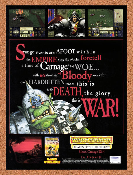 1996 Warhammer Shadow Of The Horned Rat PC Original Advertisement / Promo v2