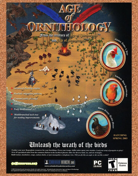 Age Of Orinthology PC Original 2005 Ad Authentic Funny Parody Video Game Promo