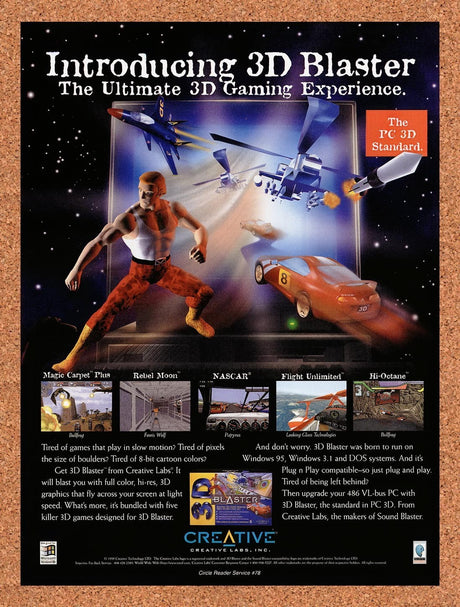 1996 Creative 3D Blaster GPU Original Advertisement / Retro Promo v1