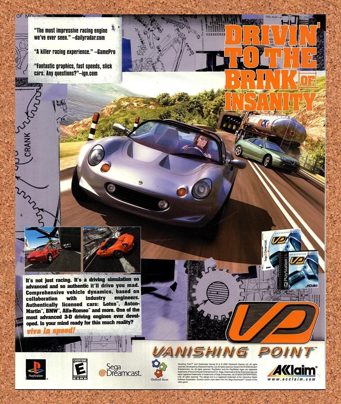 2000 Vanishing Point PS1 Original Advertisement / Retro Promo v1