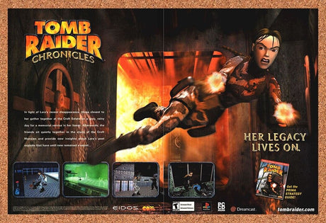 Tomb Raider Chronicles PS1 Original 2007 Ad Authentic Eidos Video Game Promo