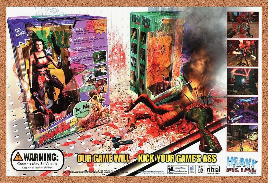 Heavy Metal Fakk 2 PC Original 2002 Ad Print Authentic Video Game Promo