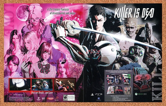 Killer Is Dead PS3 Original 2012 Print Ad Authentic XSeed Video Game Promo