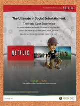 2009 Microsoft Xbox Live Netflix Streaming Original Ad / Retro Wall Art v3