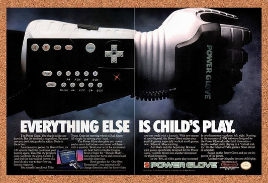 1989 Power Glove NES Original Advertisement / Retro Wall Art v2