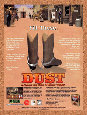 Dust A Tale Of The Wired West PC Original 1995 Vintage Ad - Video Game Promo