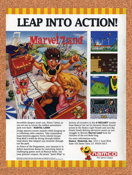1991 Marvel Land Genesis Original Advertisement / Retro Promo v1