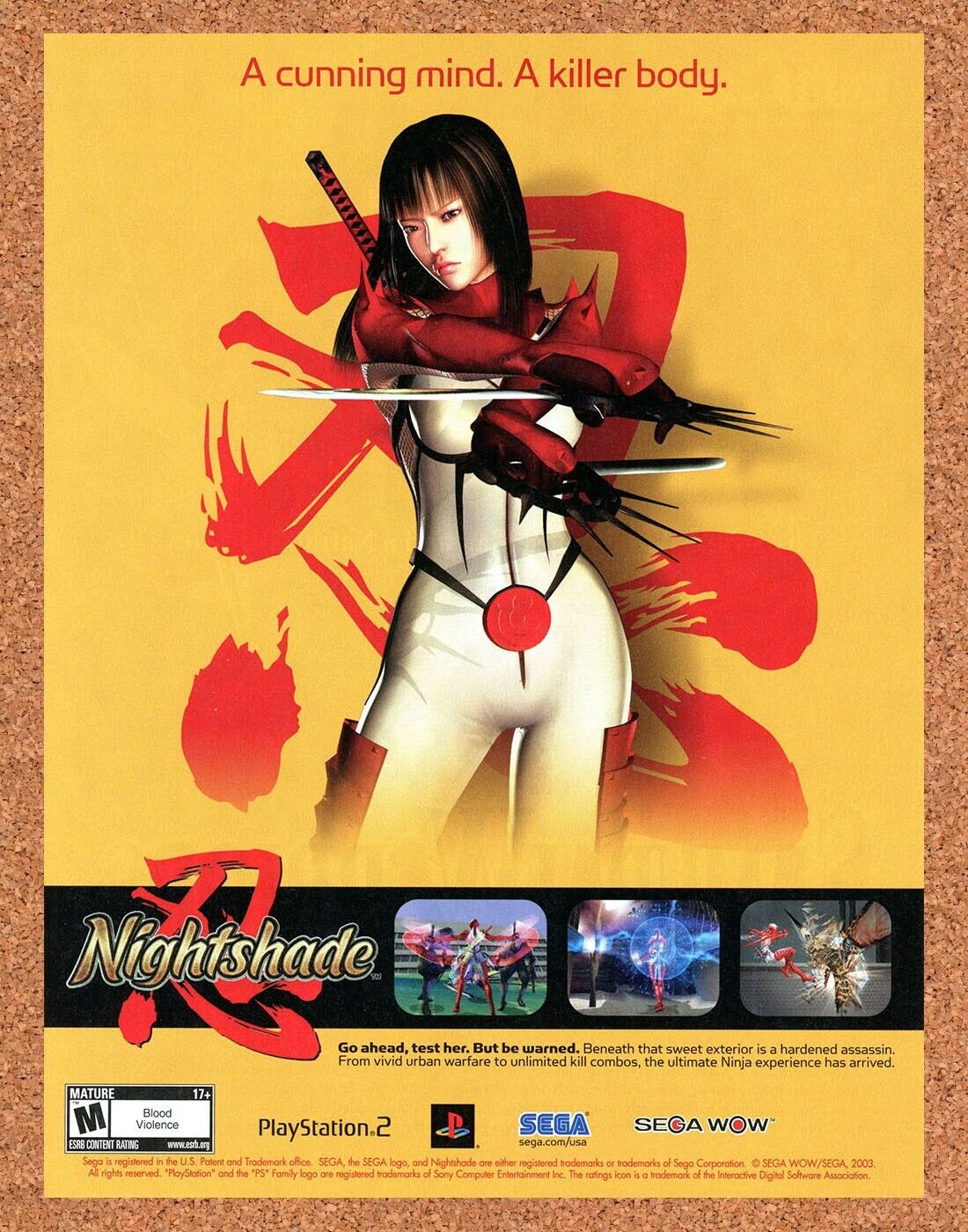 Nightshade PS2 Original 2004 Print Ad Authentic Sega Video Game Art Promo