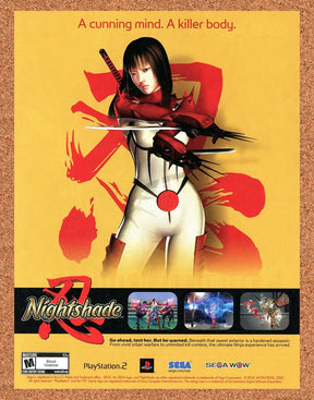 Nightshade PS2 Original 2004 Print Ad Authentic Sega Video Game Art Promo
