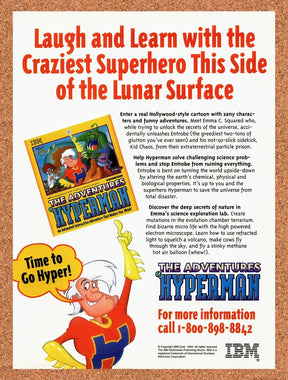 1995 Adventures Of Hyperman IBM Original Advertisement / Retro Promo v2