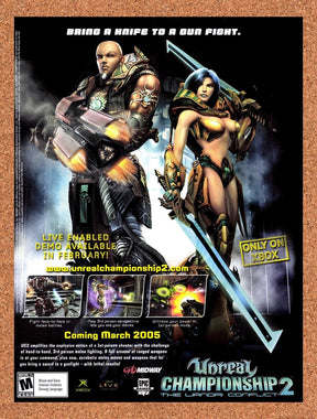 2005 Unreal Championship 2 The Liandri Conflict Xbox Original Ad / Promo v1
