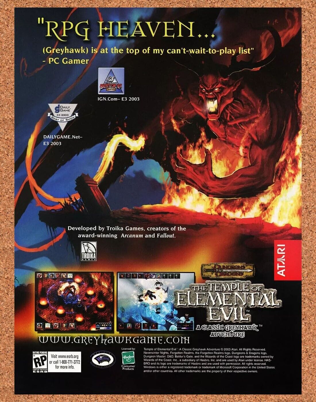 Dungeons And Dragons Temple Elemental Evil PC Original 2005 Ad Authentic Promo