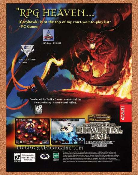 Dungeons And Dragons Temple Elemental Evil PC Original 2005 Ad Authentic Promo