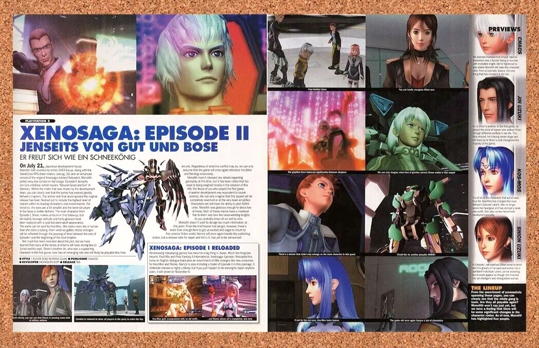 Xenosaga Episode II PS2 2 Original 2006 Ad Authentic Namco Video Game Promo v4