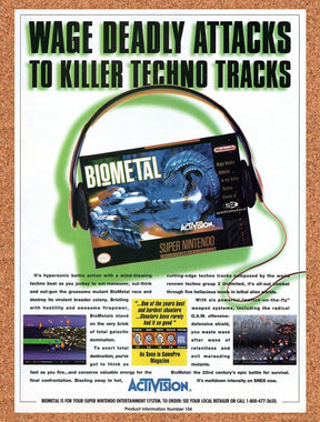 1993 Biometal SNES Original Advertisement / Retro Wall Art v1