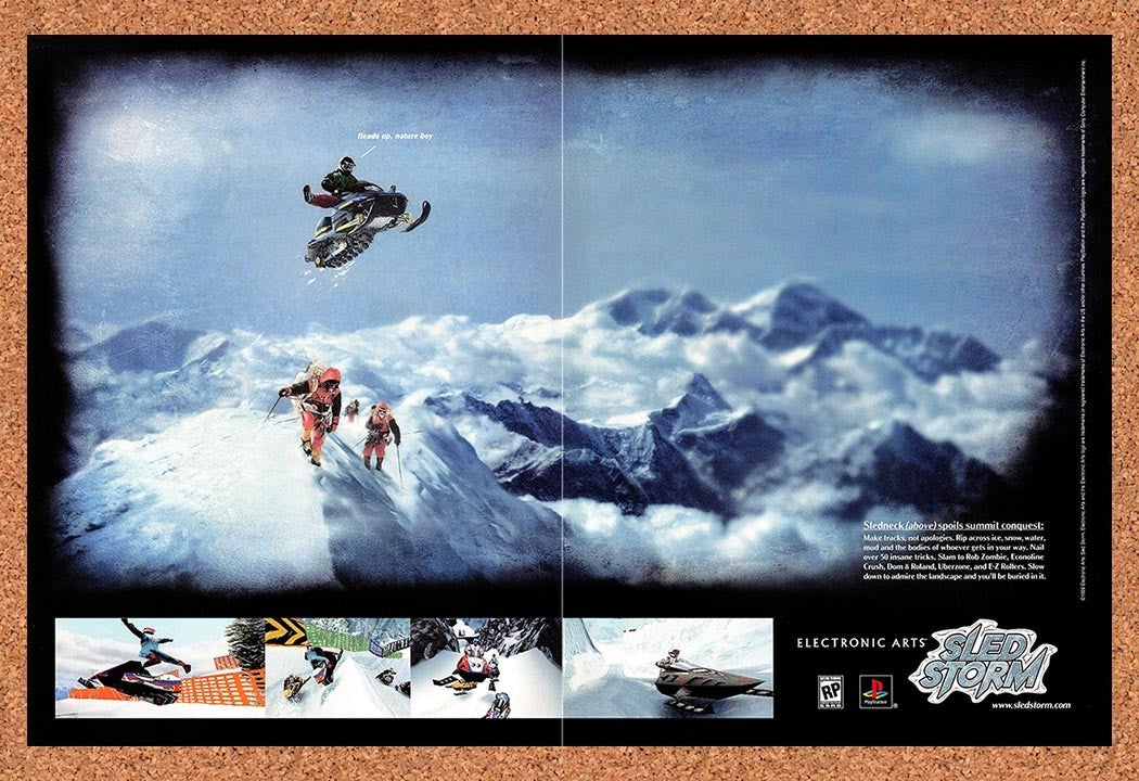 1999 Sled Storm PS1 Original Advertisement / Retro Promo v2