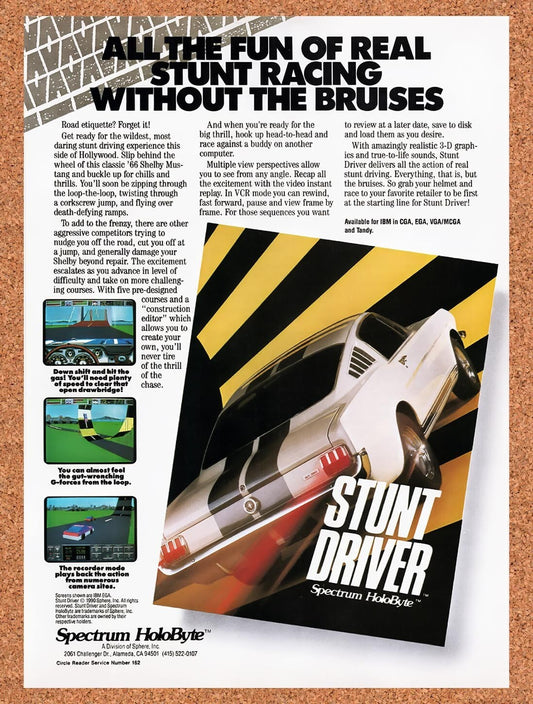 1989 Stunt Driver IBM Original Advertisement / Retro Wall Art v1