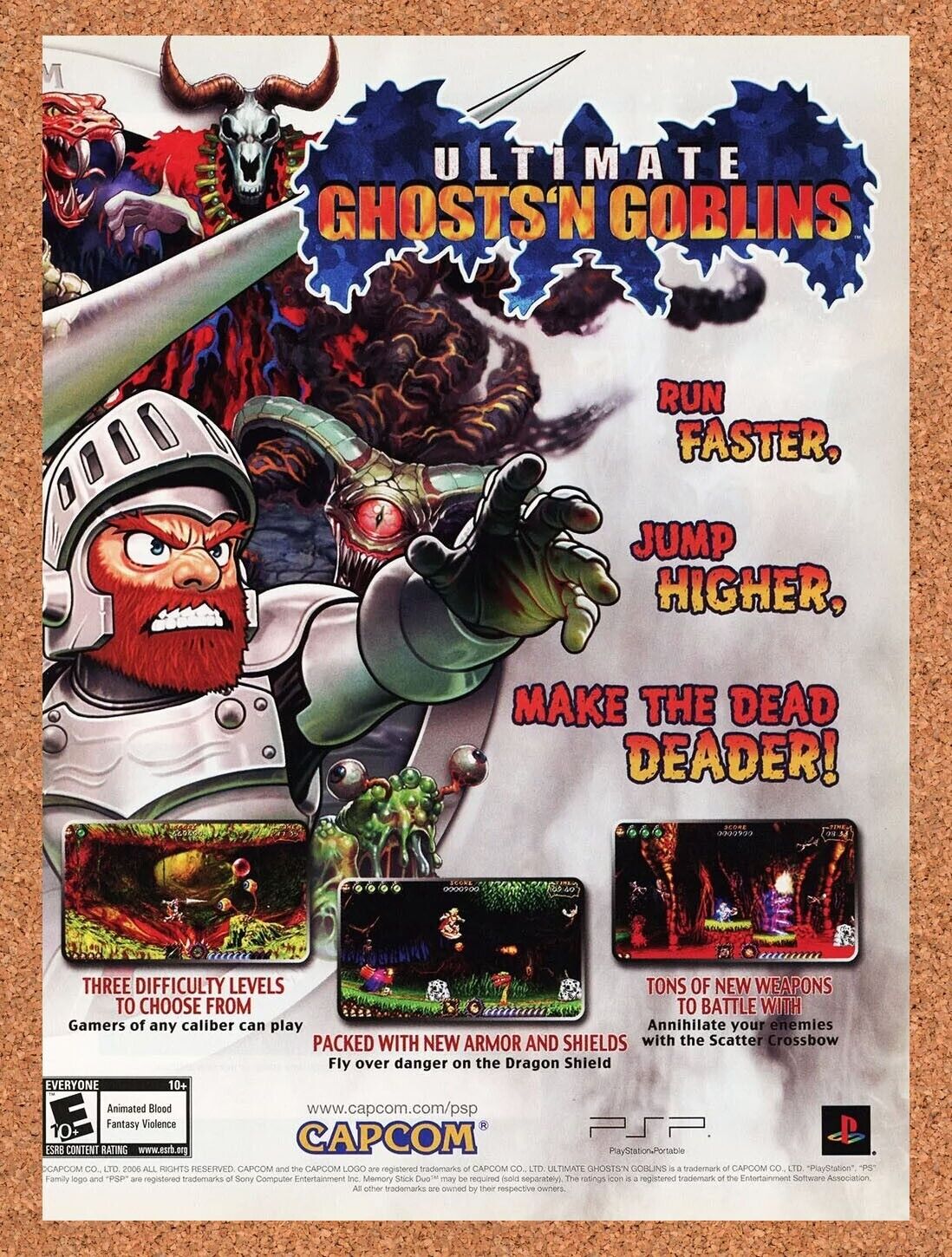 Ultimate Ghosts 'N Goblins PSP Original 2006 Ad Authentic Capcom Game Promo