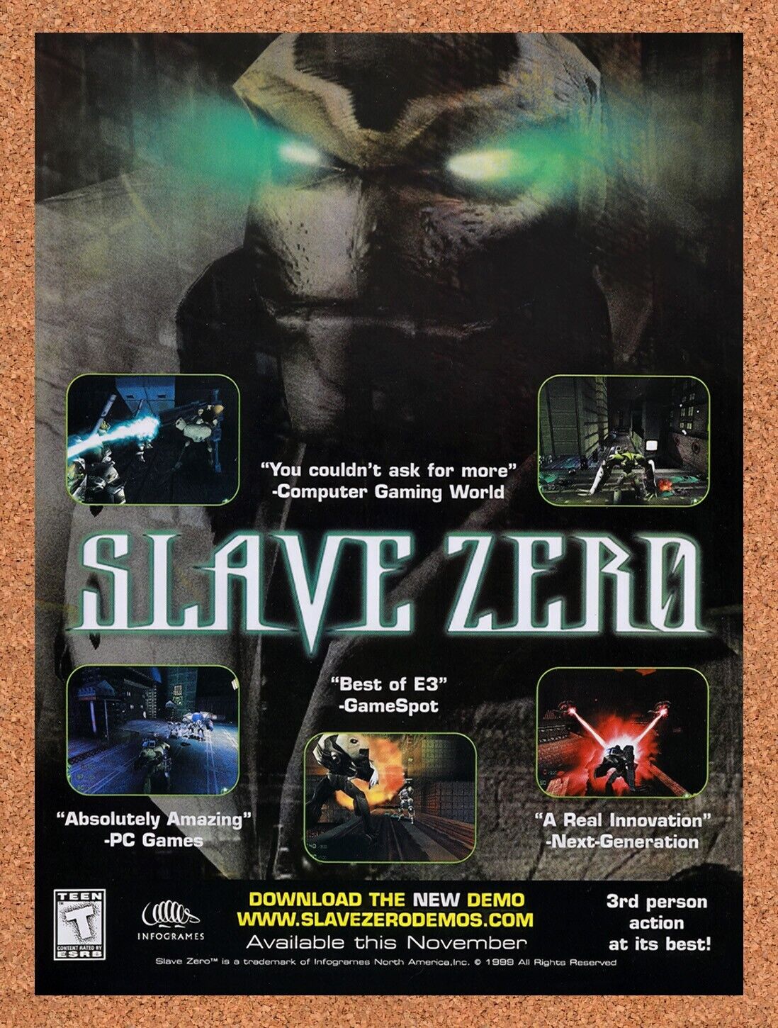 1999 Slave Zero PC Original Advertisement / Retro Wall Art v1